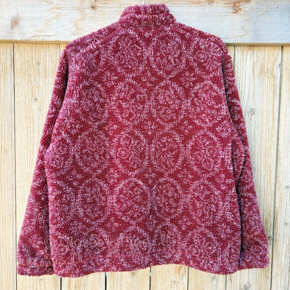 Patagonia‎ Glissade Deep Pile Fleece Pullover Kimono Red Size Large Vintage 90's - Picture 5 of 14